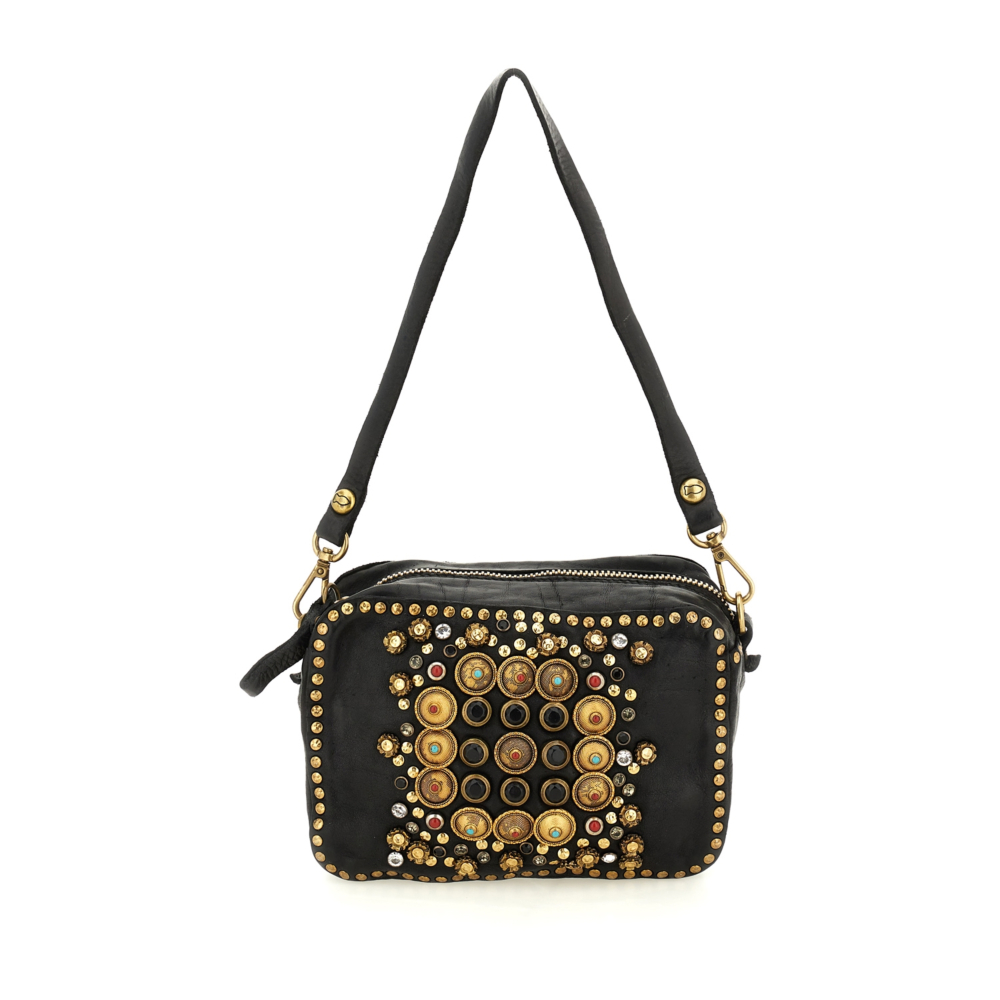 バッグ vintage CAMPOMAGGI shoulder bag studs NWT CAMPOMAGGI Italy Shoulder Bag Small Bucket Leather Studs