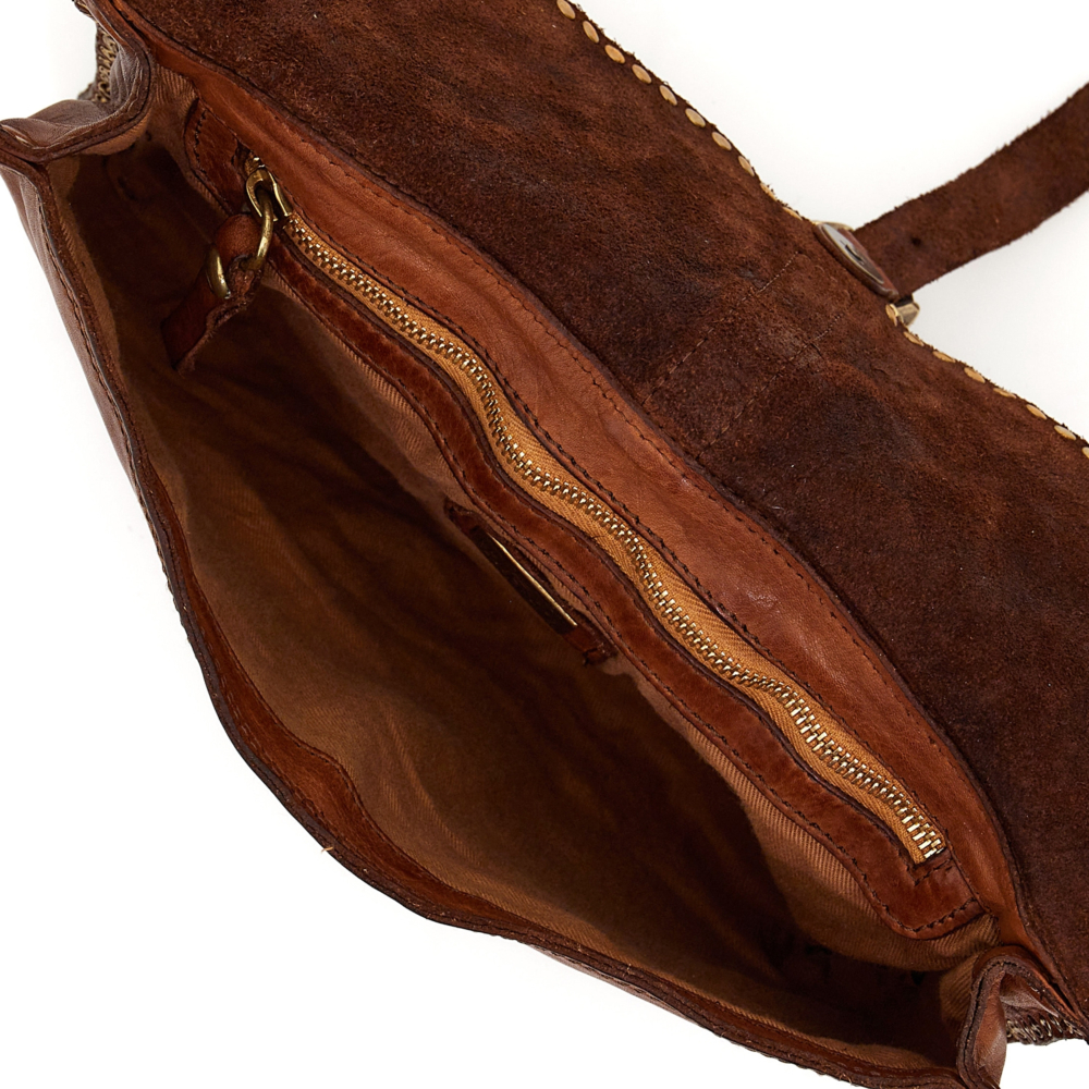 CAMPOMAGGI Crossbody with Flap Cognac