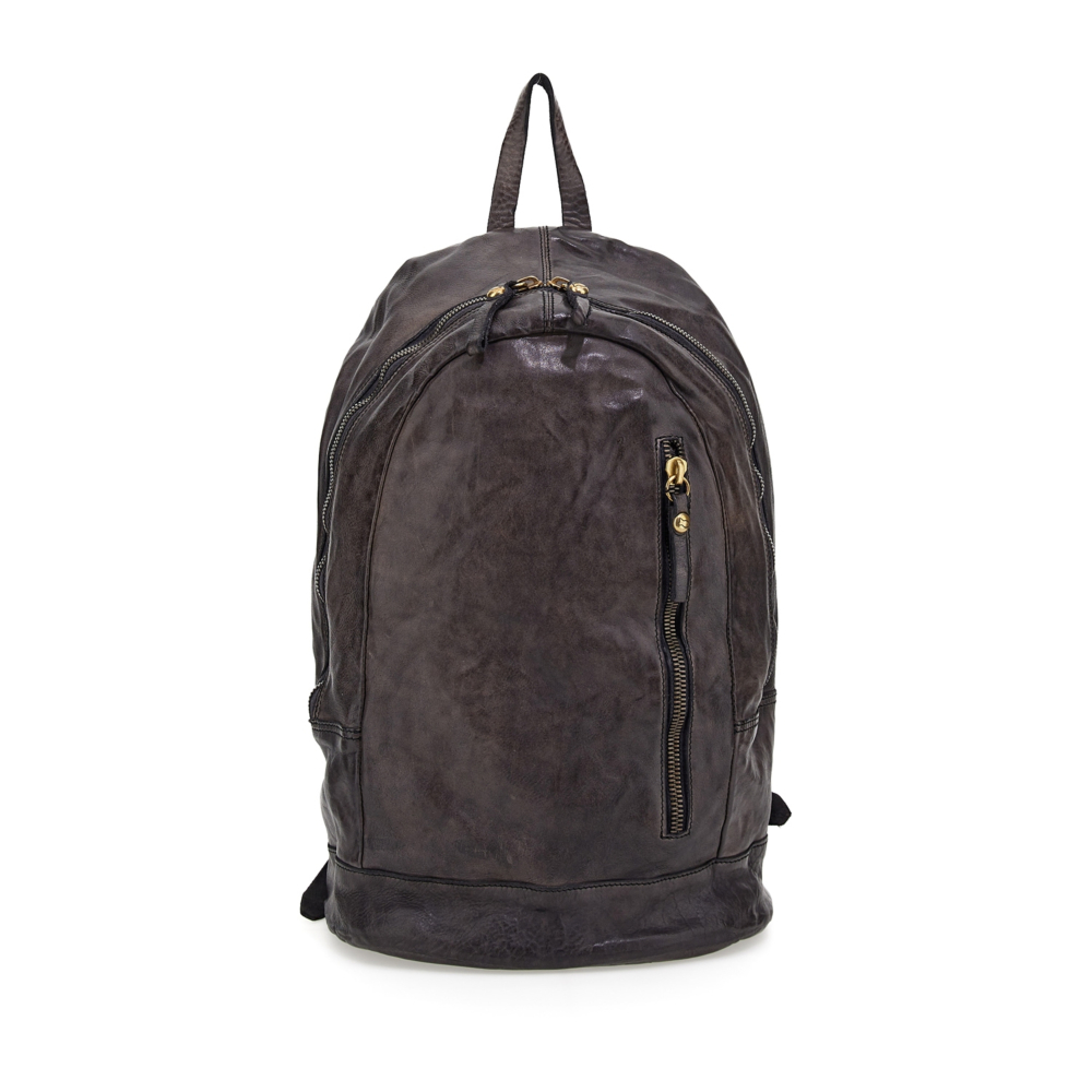 campomaggi leather trimmed backpack MILITARY W/ HARDWARE Fitigues Backpack Londra Grey | Campomaggi