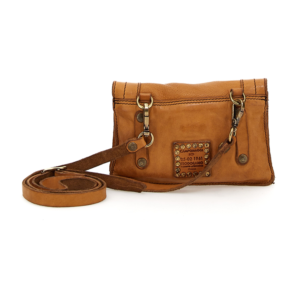 Campomaggi Borsa A Tracolla In Pelle 30 Cm - Artigianale Con Fodera In Cotone E Chiusura Zip