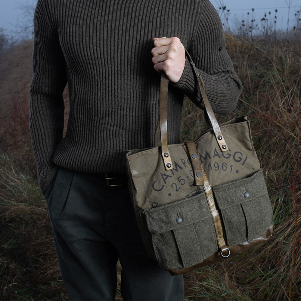 CAMPOMAGGI オリーブトートバッグ Shopping Bag/Shopper Joele Green | Campomaggi