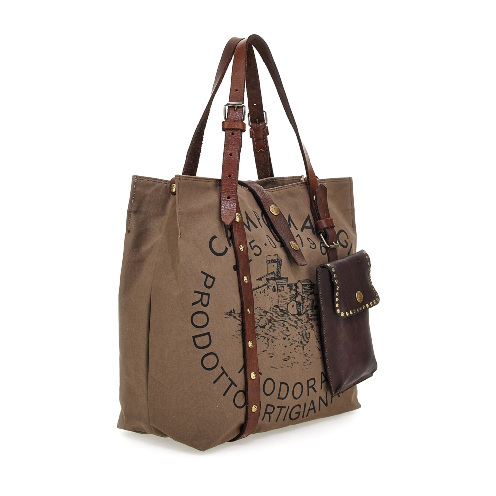CAMPOMAGGI オリーブトートバッグ Shopping Bag/Shopper Crocus Grey | Campomaggi