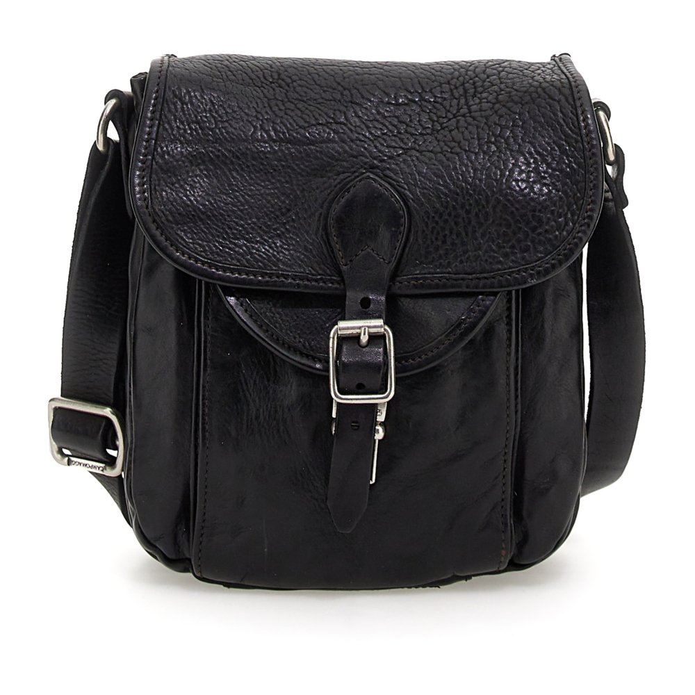 Campomaggi | Borsa a spalla pelle nera rivetti – lemlò