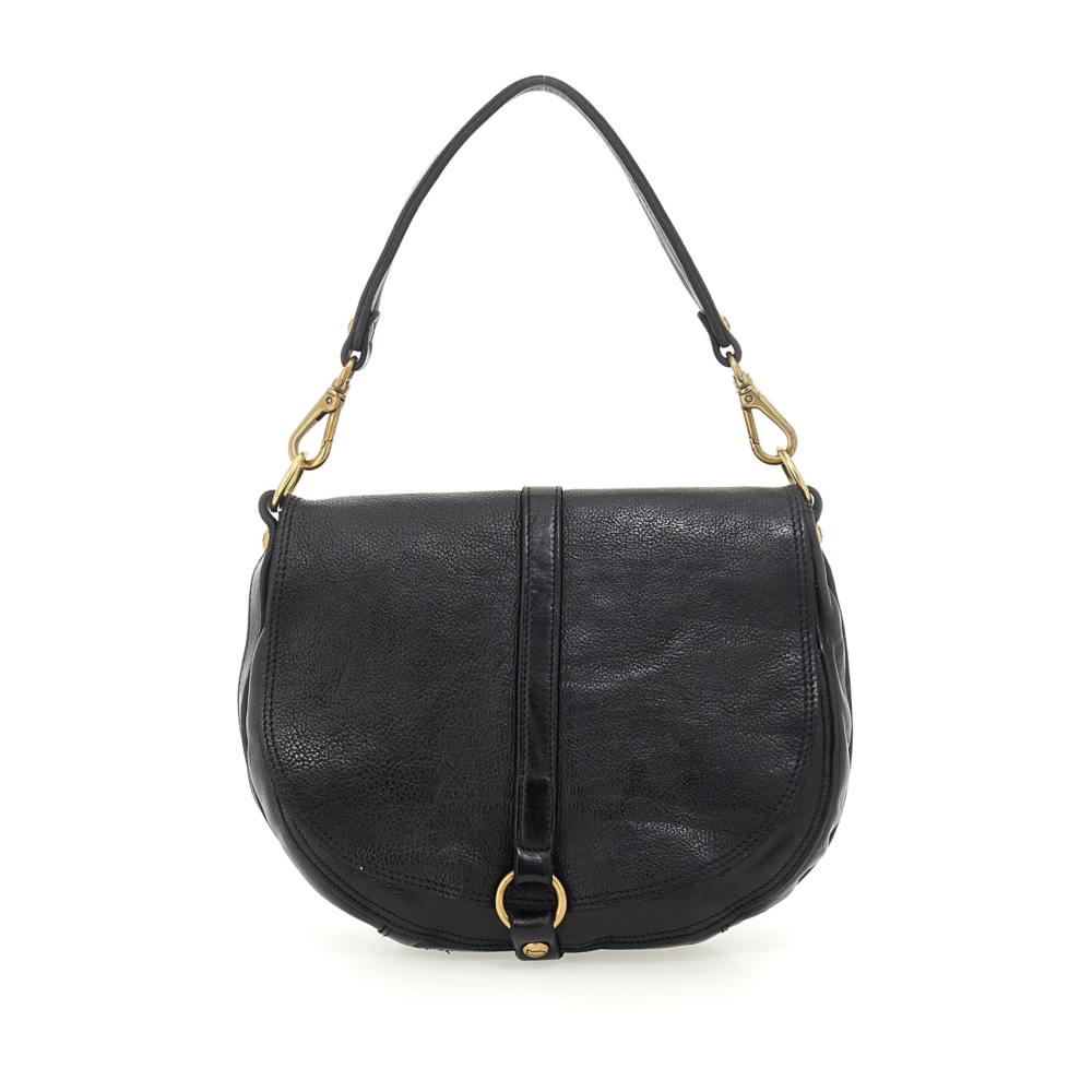 Sac Bandoulière Campomaggi Eracle Shoulder Bag - Cuir Noir Taille S - Neuf Avec étiquettes