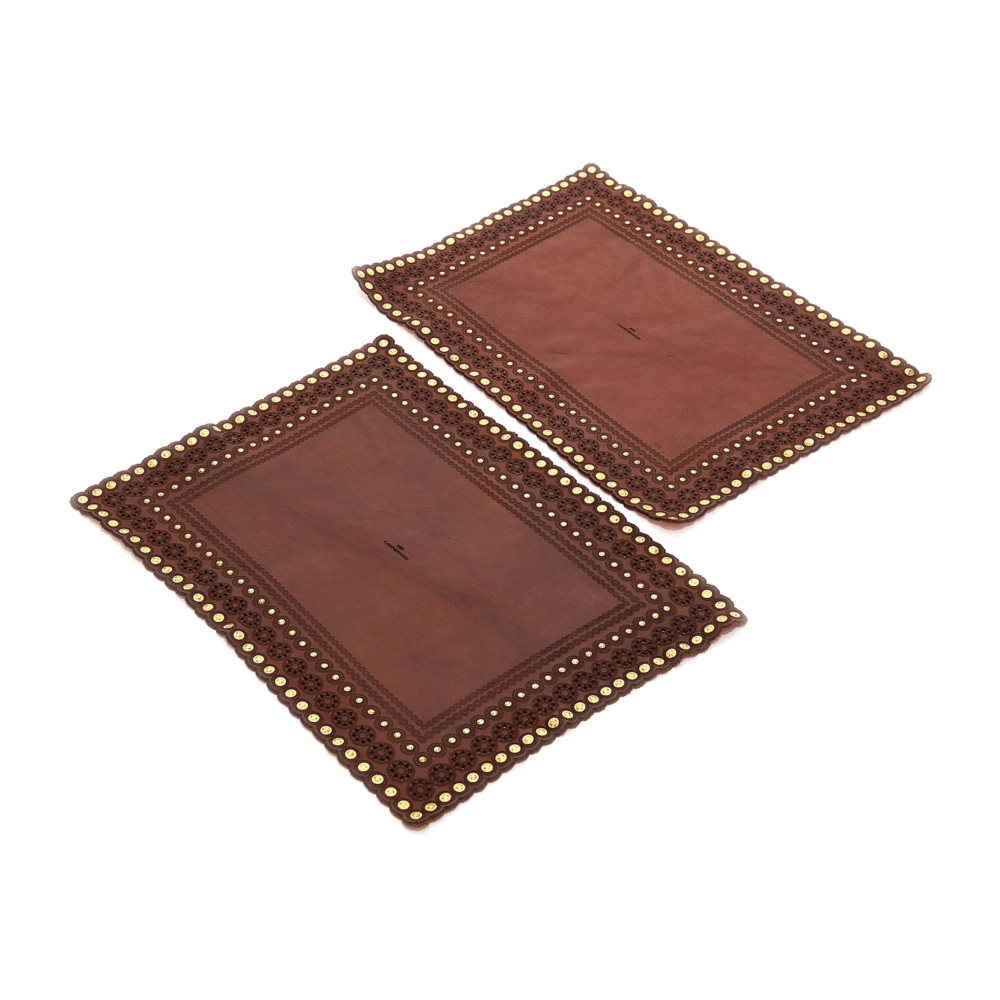 Placemat CASA Set of 2 rectangular placemats Cognac Campomaggi