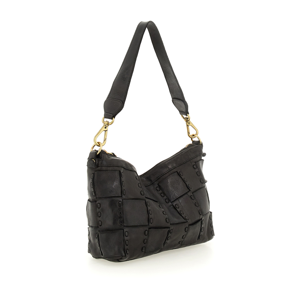Sac Bandoulière Campomaggi Circle - Cuir Noir - Neuf Avec étiquettes