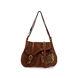 Sac à épaule CAMPOMAGGI Taille M En Cuir De Veau Cognac - Neuf Avec étiquettes, Italie