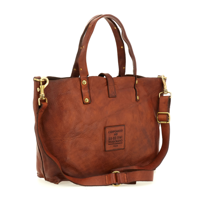 カンポマッジ TEODORANO 2way スタッズ トート ショルダーバッグ Shopping Bag/Shopper Teodorano Cognac | Campomaggi