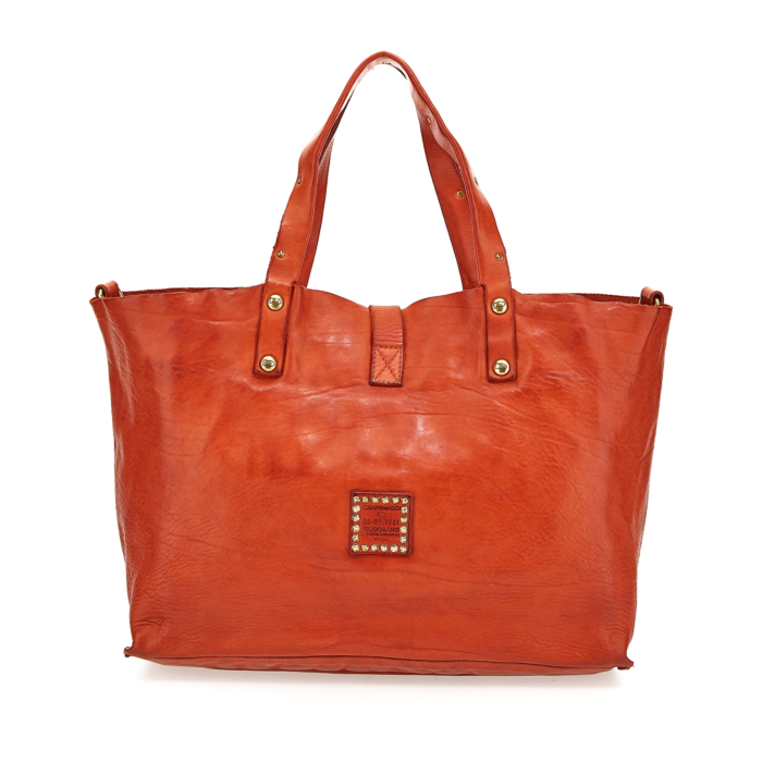 Tote Bag Handtasche Leder Orange Shopping Bag/Shopper Bella Di Notte Orange  Campomaggi