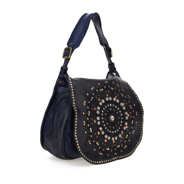 Borsa Monospalla Amamelide Blu | Campomaggi