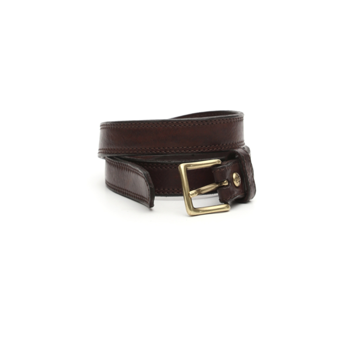 Campomaggi Brown Leather Belt with Brass Buckle Belts Classic Brown | Campomaggi main image 2
