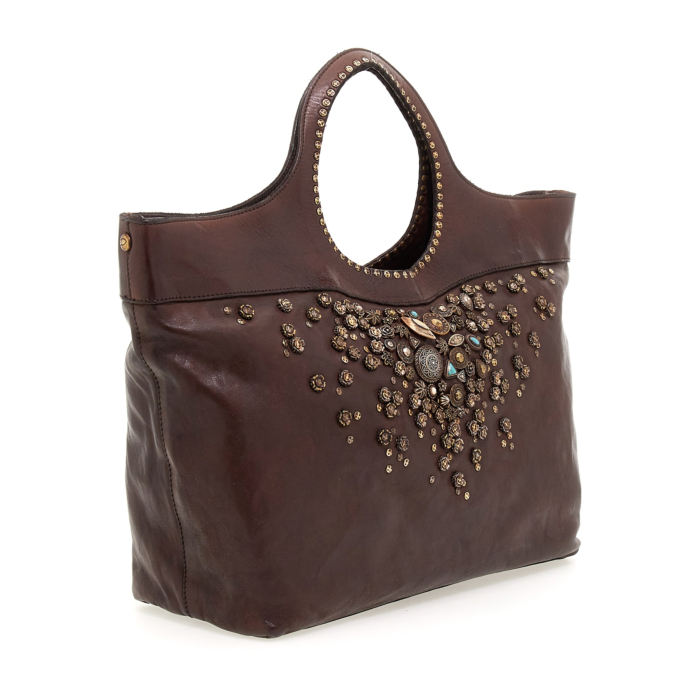 Campomaggi Bella Di Notte – Damen-Accessoire Aus Leder Mit Nieten & Strass, Made In Italy