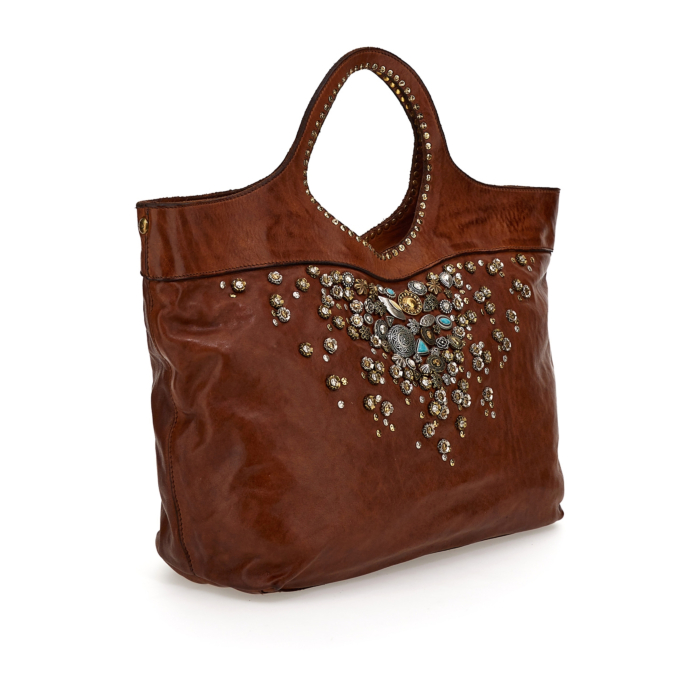 ショルダーバッグ・ポシェット Campomaggi Bella Di Notte Cognac Shopping Bag Shoulder Bag Bella Di Notte Black | Campomaggi