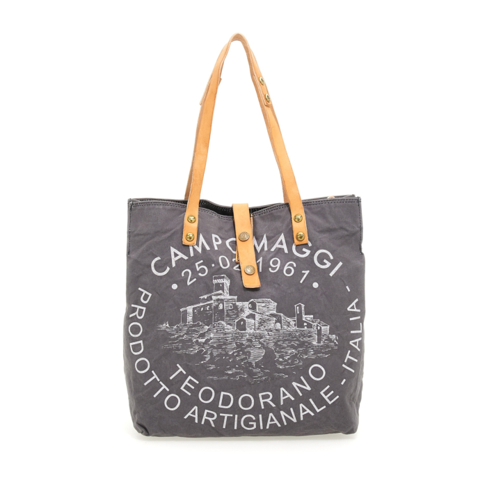 Borsa Shopping Genziana Grigio Campomaggi