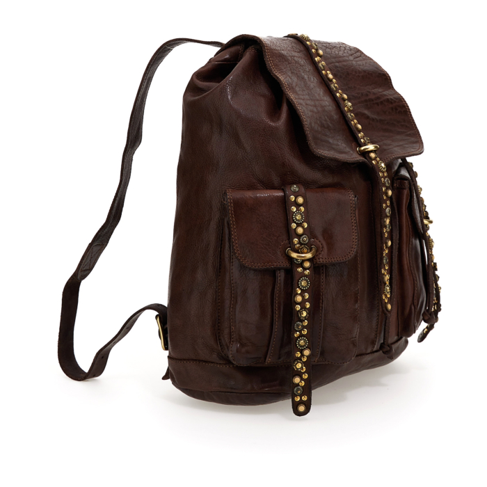 campomaggi leather trimmed backpack Backpack Cefalù Brown