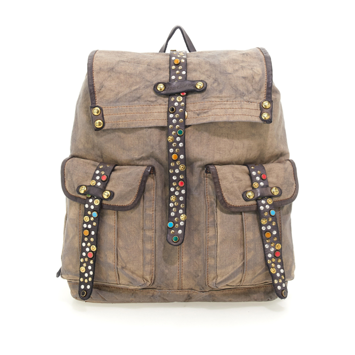 Campomaggi Rucksack Leder Nieten CAMPOMAGGI Backpack Nero