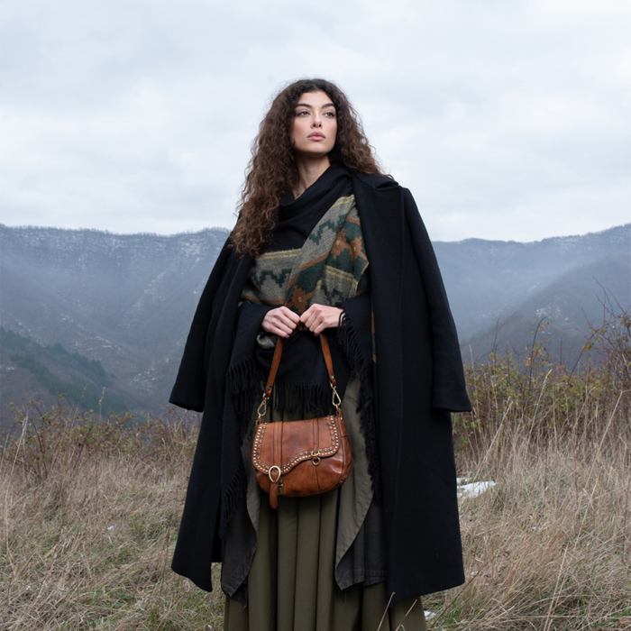 CAMPOMAGGI レザー フリンジ ショルダーバッグ Crossbody Bag Felloniche Cognac | Campomaggi