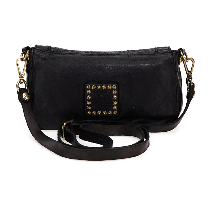 Sac à Bandoulière CAMPOMAGGI Shopping Bag En Cuir 100% - Noir (Nero) - Neuf Avec Étiquettes - Vintage