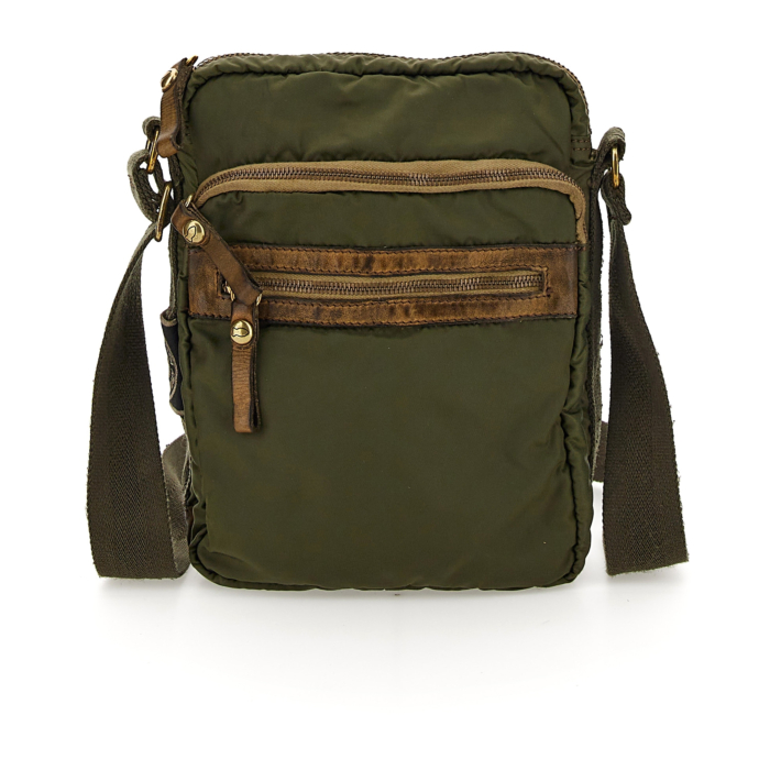 HUNT☆ Nylon Crossbody - Glam Green Black Nylon Crossbody Sling Bag - Utility Bag | Minga London