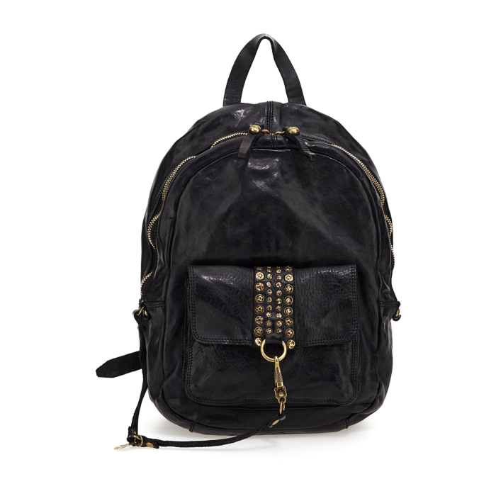 Campomaggi Black Small Backpack with Rivets CAMPOMAGGI Kura Backpack | THE LITTLE SHOP – SIDEFAME GROUP  main image 4