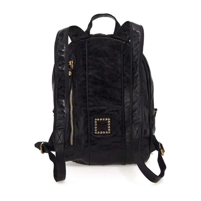 Campomaggi Black Small Backpack with Rivets Backpack Kura Black | Campomaggi main image 2