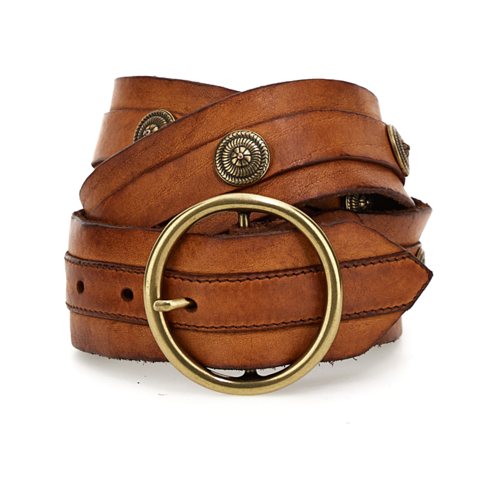 Campomaggi Leather Belt in Military Brown Campomaggi Fiore Belt | Free People main image 4