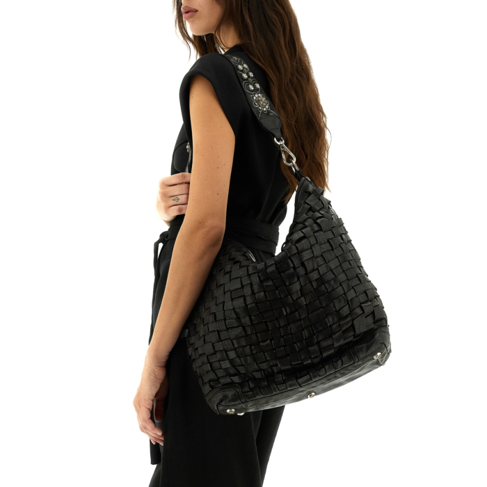 campomaggiショルダーバッグ Shoulder Bag Edera Black | Campomaggi