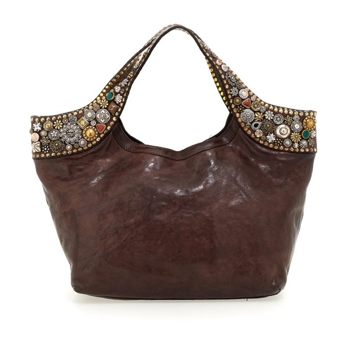 Campomaggi Bella Di Notte – Leder-Accessoire, Verziert Mit Nieten & Strass, Made In Italy