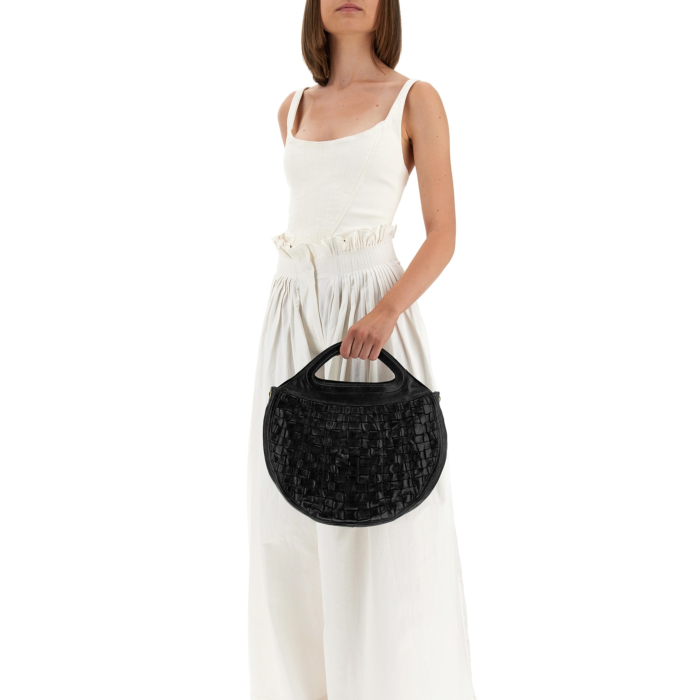 バッグ Campomaggi EDERA Round bag Crossbody Bag Edera Black | Campomaggi