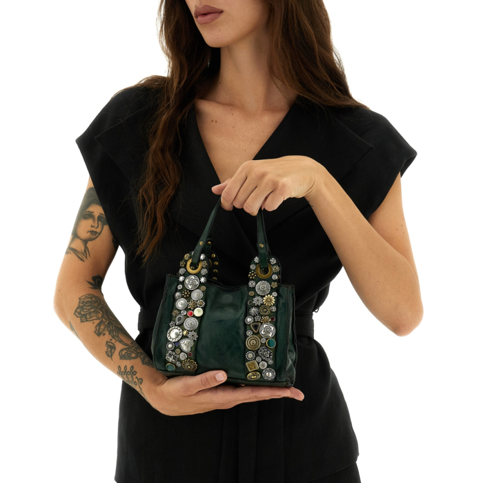 Crossbody Bag Bella Di Notte Green | Campomaggi