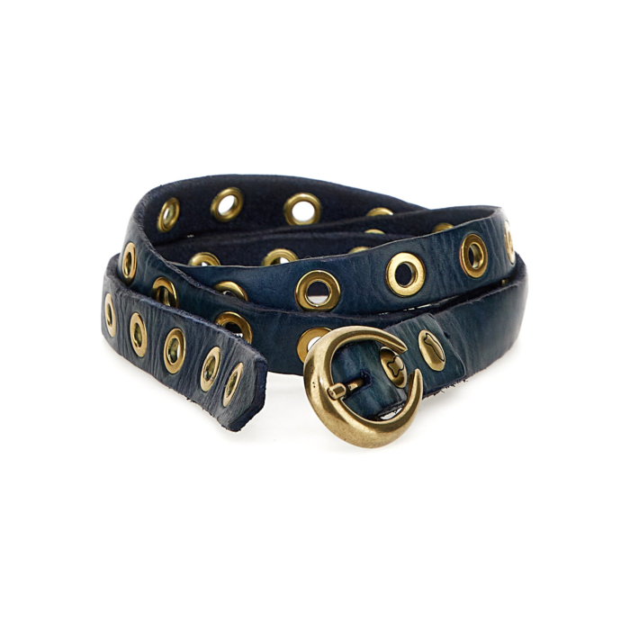 Campomaggi Leather Belt in Blue Belts Classic Blue | Campomaggi main image 2