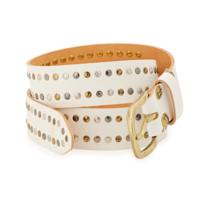 ベルト CERRIC : 24FW / EYELET RING BELT (2COLORS) Grommet Eyelet Uniform Belt Made In USA Genuine Leather Punk