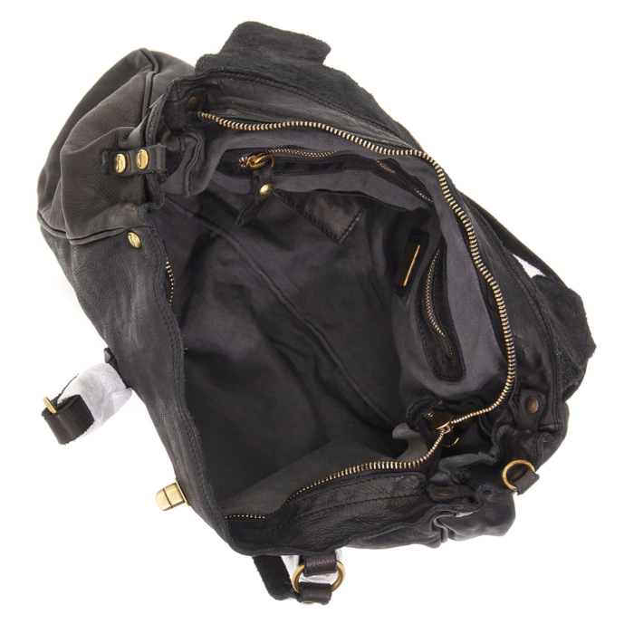 Sac à épaule CAMPOMAGGI Dione Shopping Bag – Cuir Vache – Marron/grigio – Neuf