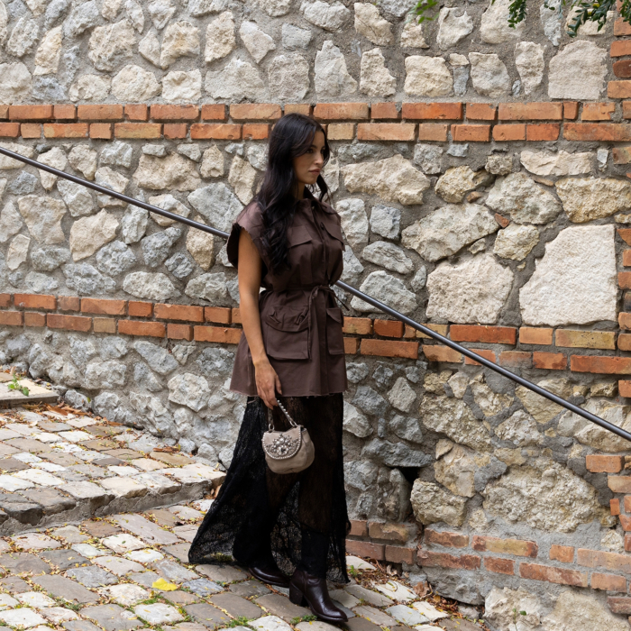 Crossbody Bag Isola del Giglio Grey | Campomaggi