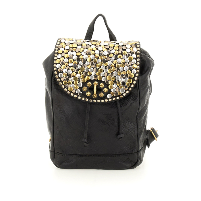 Campomaggi Black Small Backpack with Rivets CAMPOMAGGI Kura Backpack | THE LITTLE SHOP – SIDEFAME GROUP  main image 3