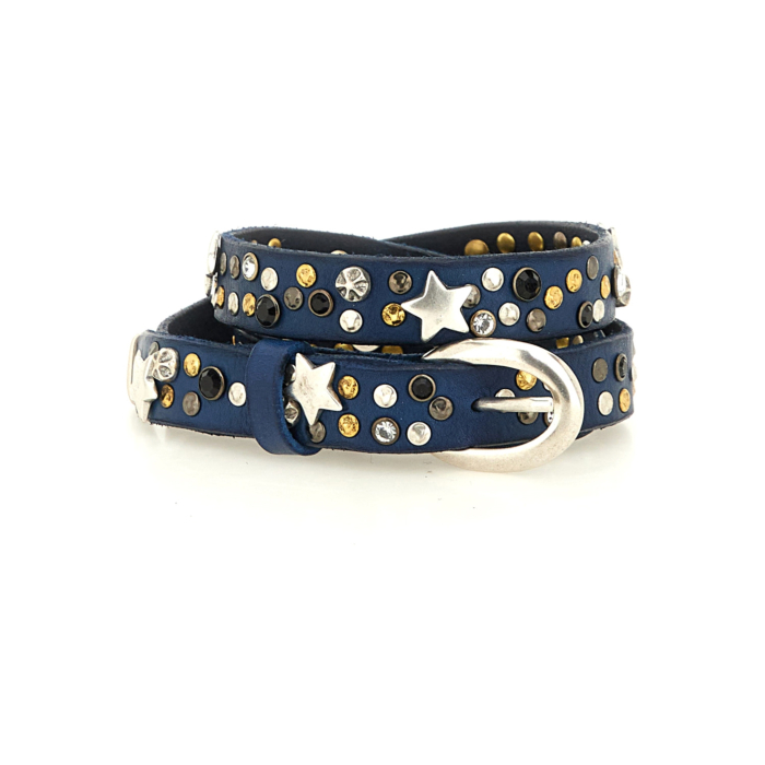 Campomaggi Leather Belt in Blue Belts Classic Blue | Campomaggi main image 3