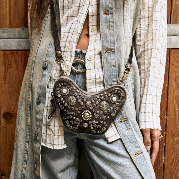 Crossbody Bag Diamante Grey | Campomaggi