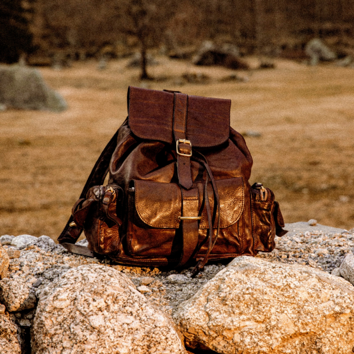 洋楽 COGNAC DA BUTTERMAN LP G RAP Backpack Agata Brown | Campomaggi