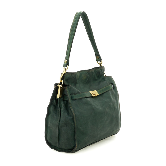 Shoulder Bag Livorno Green | Campomaggi