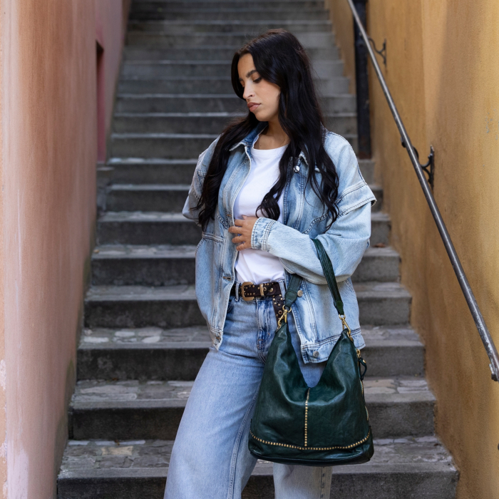Shoulder Bag Kura Green | Campomaggi